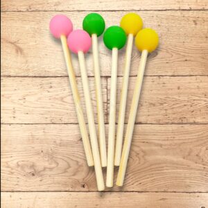 Paires de mailloches pour tongue drums , pour jouer sur votre instrument de musique avec douceur